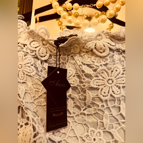 Blue Lace Crochet Dress classy collection - Picture 2 of 8